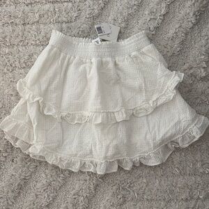 Peixoto Ivory Ruffled Skater Skirt